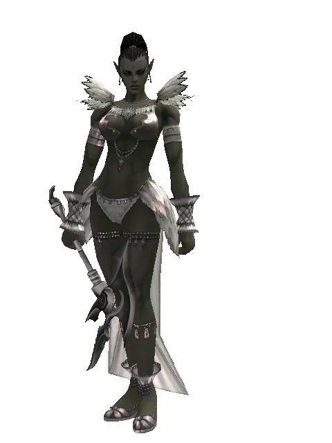 Skull Graver on a female Orc mystic, front view