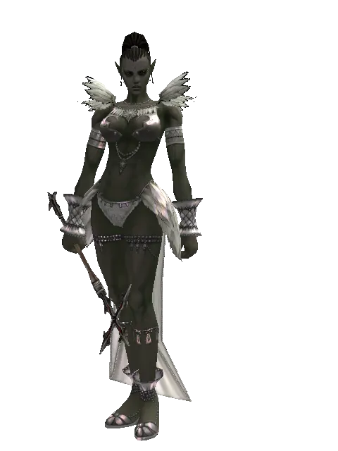 Stick of Faith on a female Orc mystic, front view