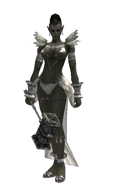 Work Hammer on a female Orc mystic, front view