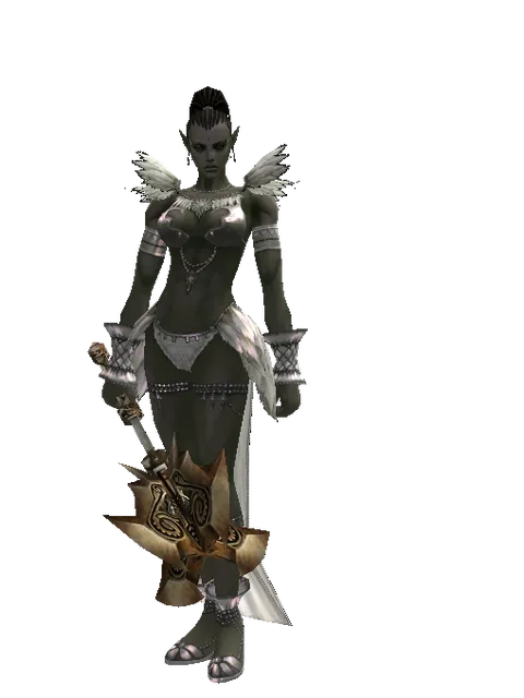 Yaksa Mace on a female Orc mystic, front view