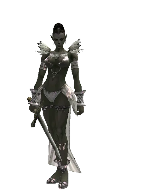 Artisan's Sword on a female Orc mystic, front view