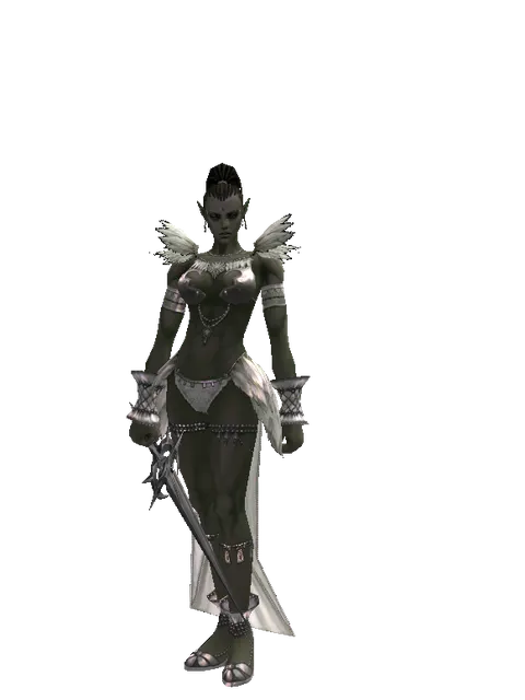 Ecliptic Sword on a female Orc mystic, front view
