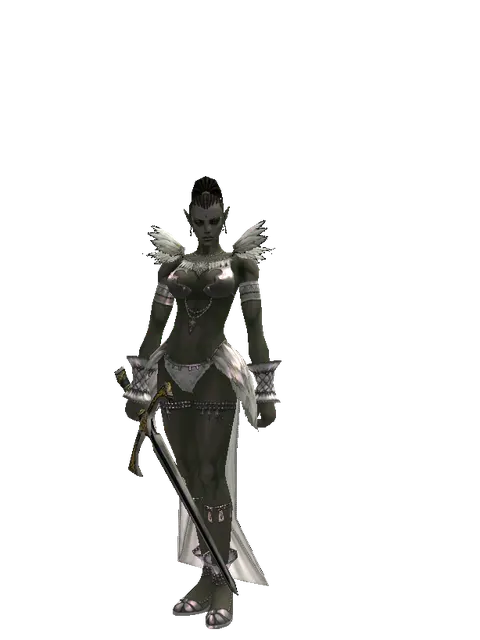 Knight's Sword on a female Orc mystic, front view
