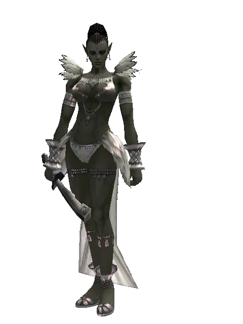 Orcish Sword on a female Orc mystic, front view