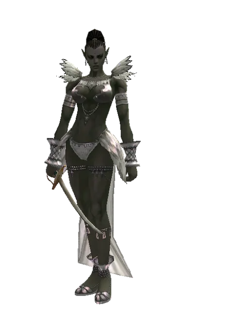 Saber on a female Orc mystic, front view