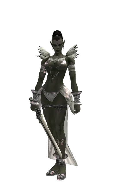 Spirit Sword on a female Orc mystic, front view