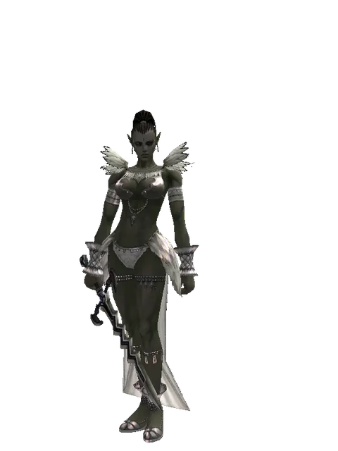 Stormbringer on a female Orc mystic, front view