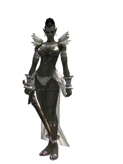 Sword of Magic on a female Orc mystic, front view