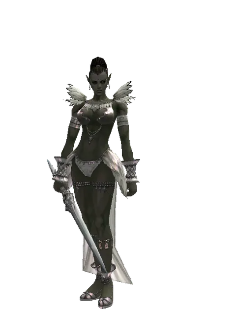 Sword of Magic Fog on a female Orc mystic, front view