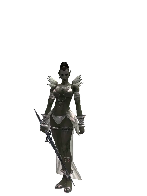 Sword of Miracles on a female Orc mystic, front view