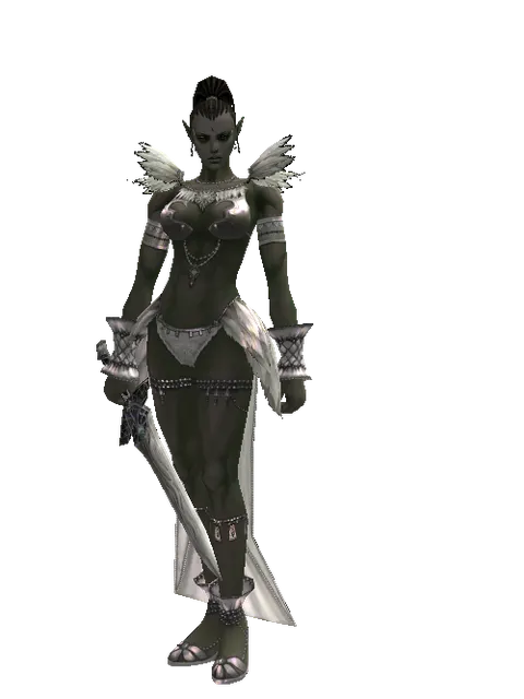 Sword of Mystic on a female Orc mystic, front view