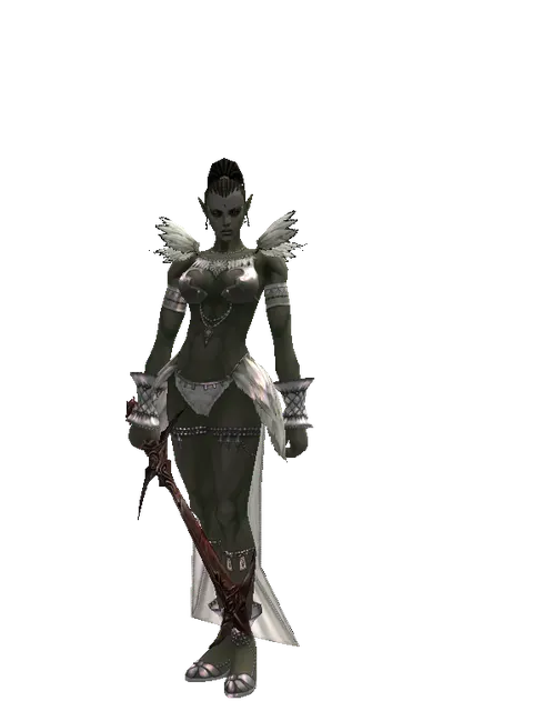 Sword of Nightmare on a female Orc mystic, front view