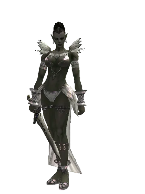 Sword of Occult on a female Orc mystic, front view