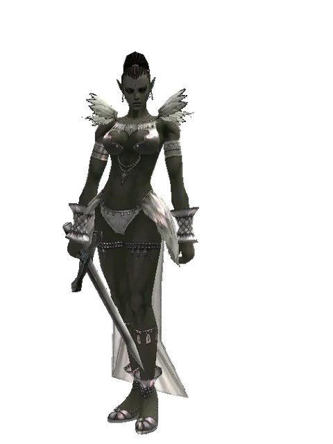 Sword of Reflection on a female Orc mystic, front view