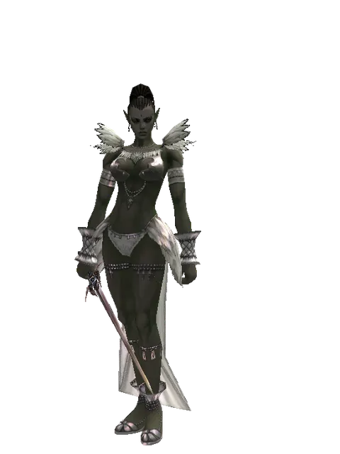 Sword of Valhalla on a female Orc mystic, front view