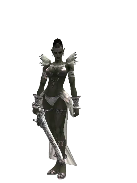 Tallum Blade on a female Orc mystic, front view