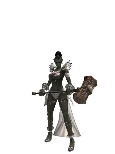Atuba Hammer on a female Orc mystic, front view