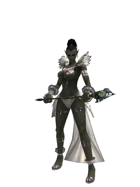Deadman's Staff on a female Orc mystic, front view