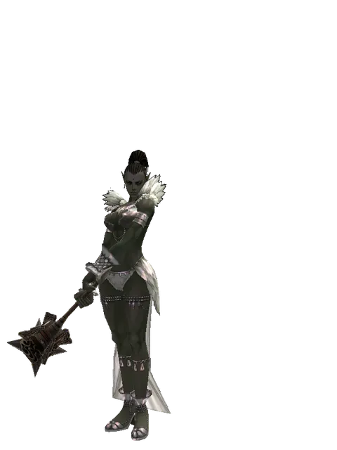 Destroyer Hammer on a female Orc mystic, front view