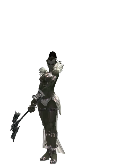 Doom Crusher on a female Orc mystic, front view
