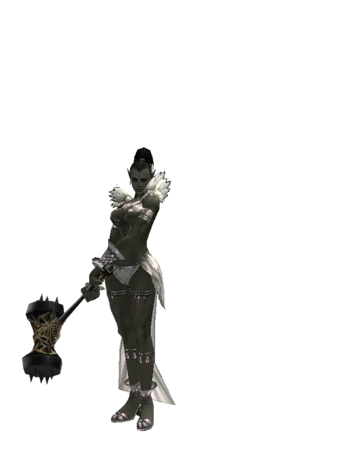 Infinity Crusher on a female Orc mystic, front view