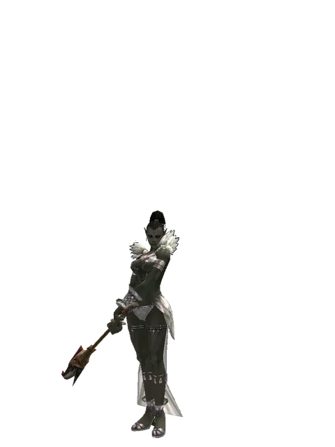Karik Horn on a female Orc mystic, front view
