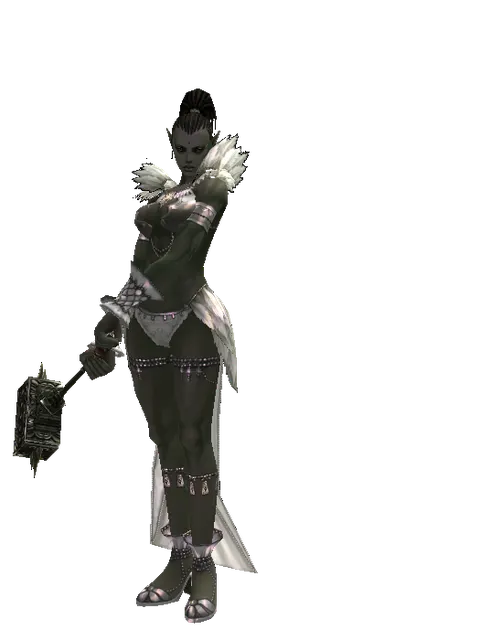 Pa'agrian Hammer on a female Orc mystic, front view