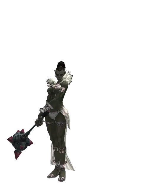 Star Buster on a female Orc mystic, front view