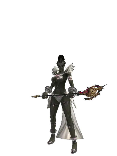 Vesper Staff on a female Orc mystic, front view