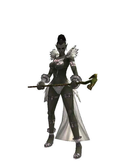 Willow Staff on a female Orc mystic, front view