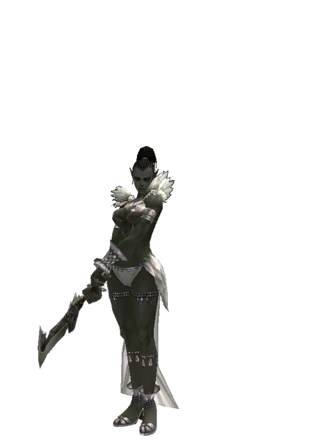 Berserker Blade on a female Orc mystic, front view