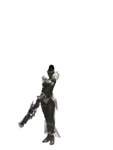 Dragon Slayer on a female Orc mystic, front view