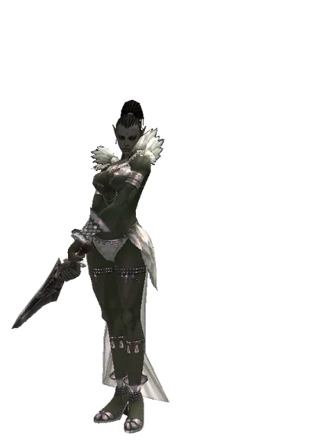 Heavy Sword on a female Orc mystic, front view