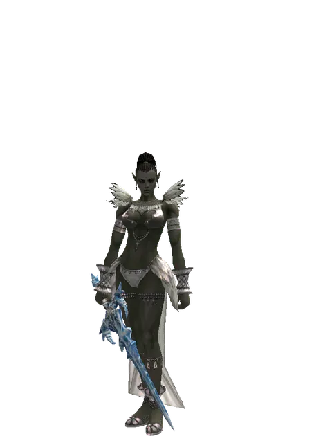 Sirra's Blade on a female Orc mystic, front view
