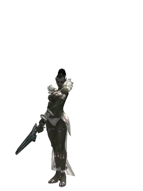 Titan Sword on a female Orc mystic, front view