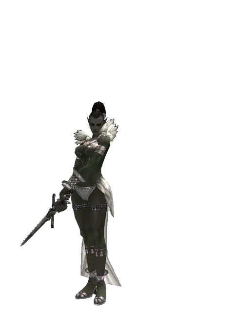 Two-Handed Sword on a female Orc mystic, front view