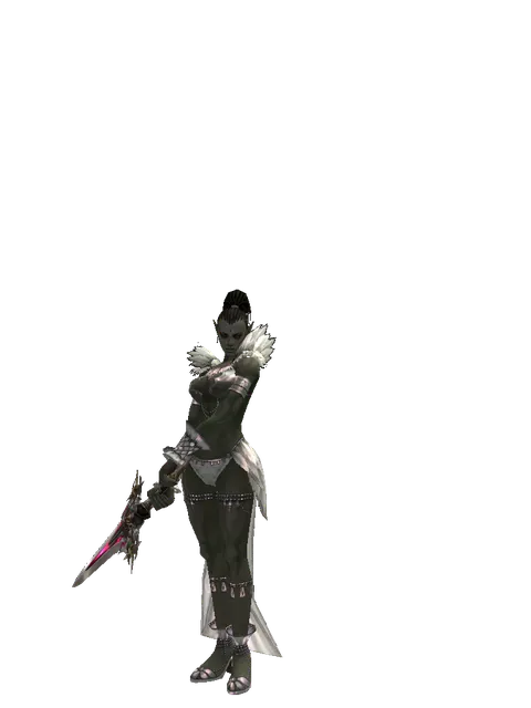 Vesper 2h Sword on a female Orc mystic, front view