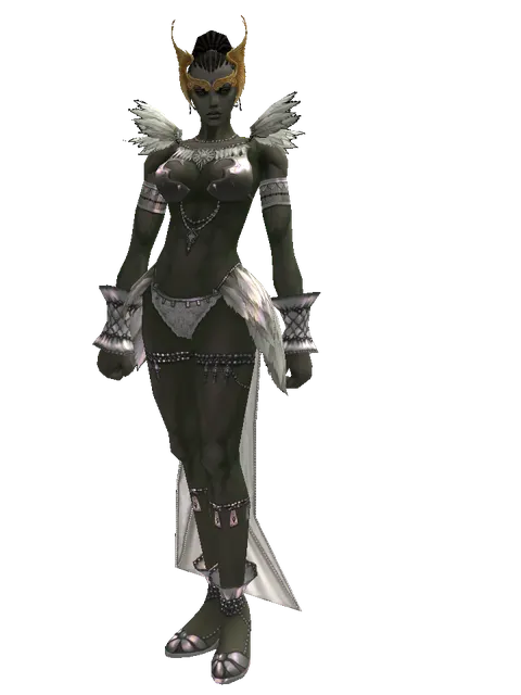 Angel Circlet on a female Orc mystic, front view