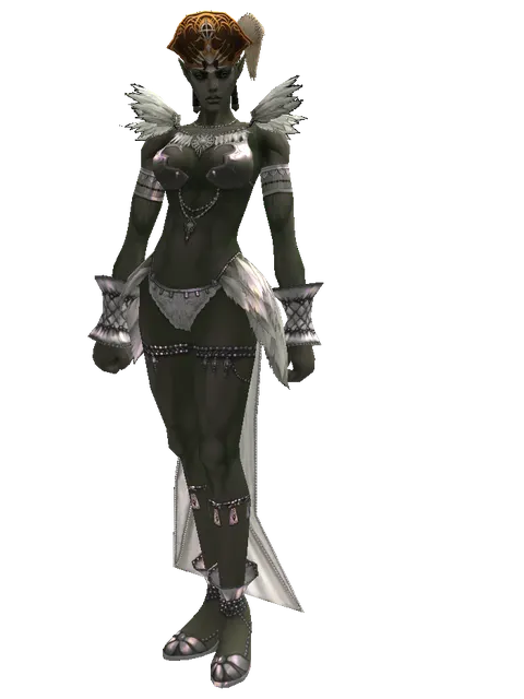 Captain's Hat on a female Orc mystic, front view
