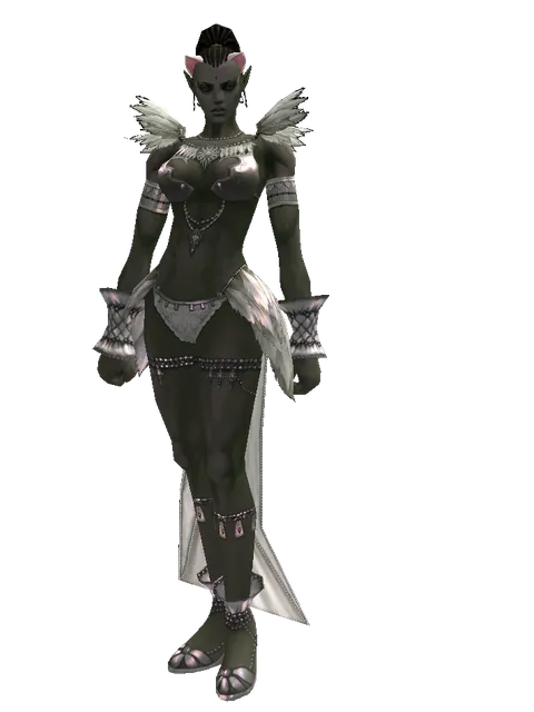 Cat Ear on a female Orc mystic, front view