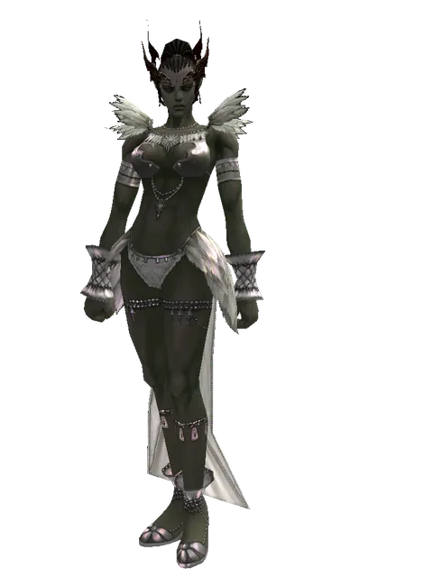 Demon Circlet on a female Orc mystic, front view