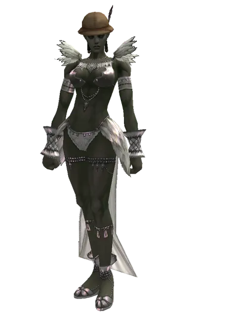 Explorer Hat on a female Orc mystic, front view