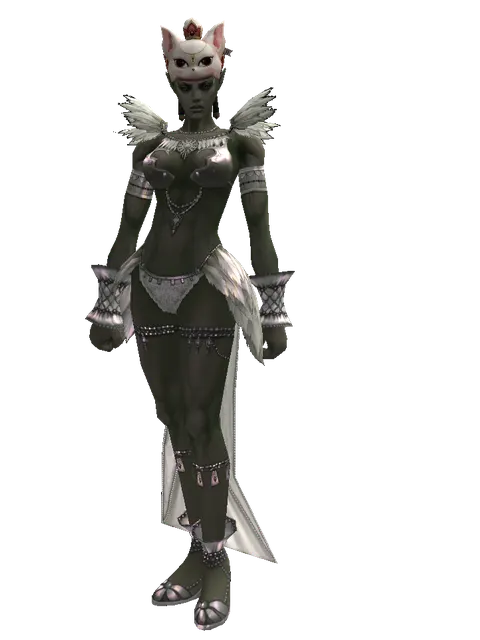 Feline Queen Hat on a female Orc mystic, front view