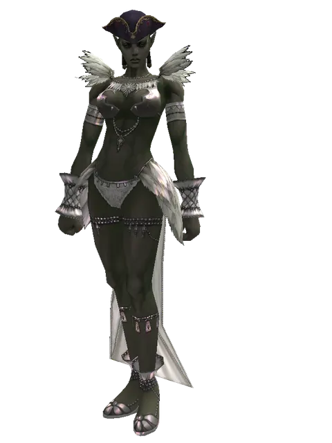 First Mate's Hat on a female Orc mystic, front view