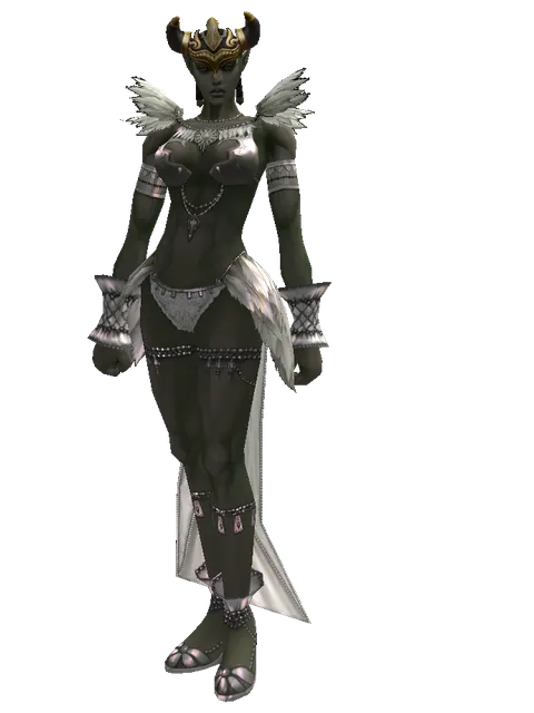 Golden Viking Circlet on a female Orc mystic, front view