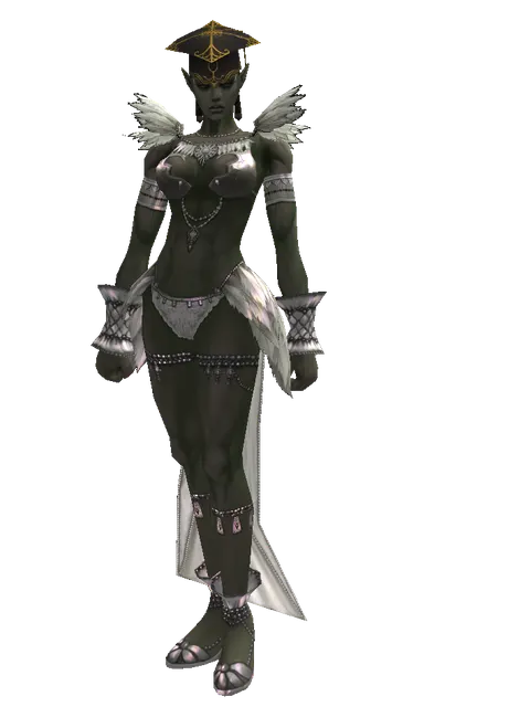 Graduation Hat on a female Orc mystic, front view