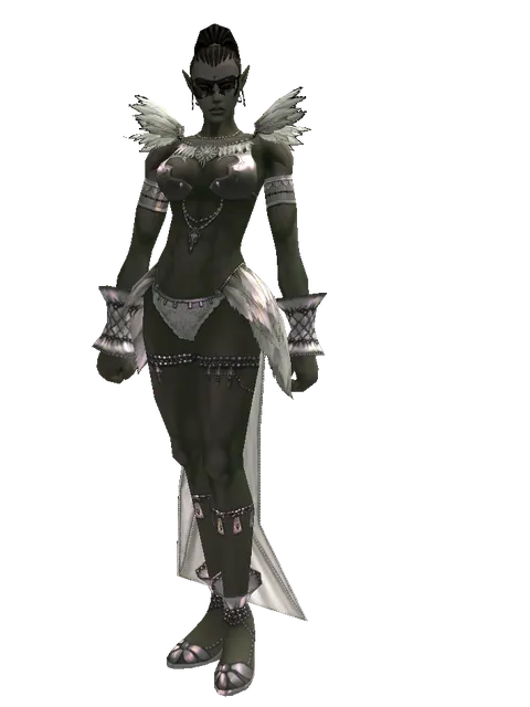 Gran Kain's Black Mask on a female Orc mystic, front view