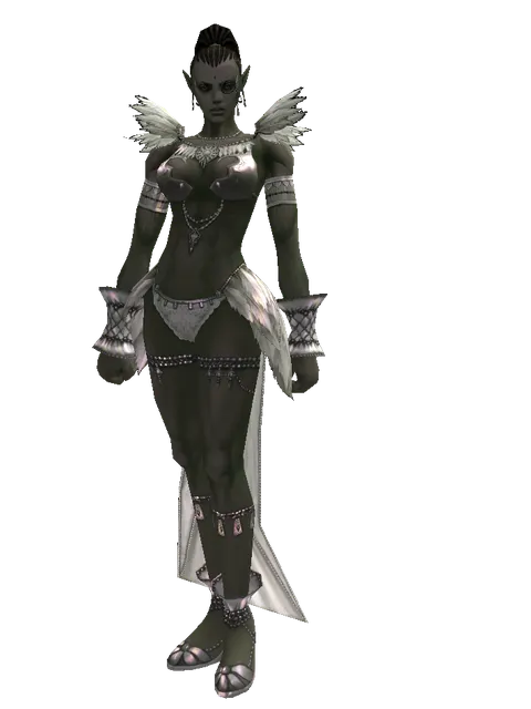 Monocle on a female Orc mystic, front view