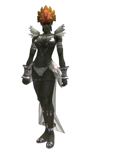 Ornithomimus Hat - 30-day limited period on a female Orc mystic, front view