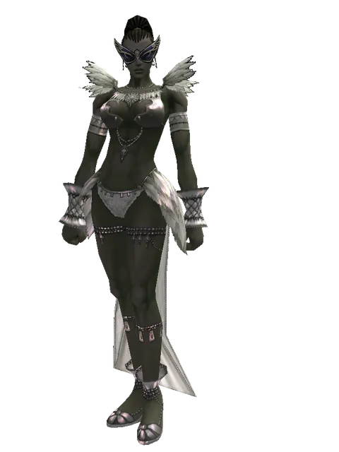 Party Mask on a female Orc mystic, front view